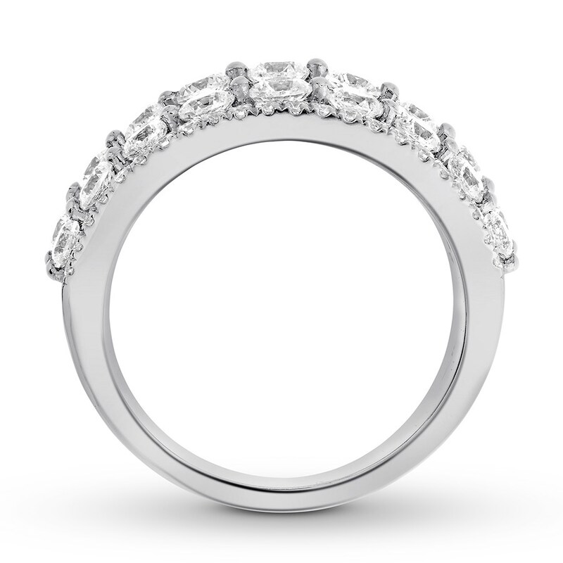 Diamond Anniversary Ring 3 carats tw Round 14K White Gold