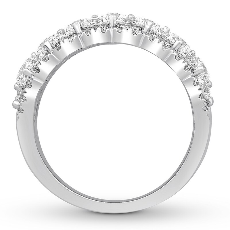 Diamond Anniversary Ring 3 ct tw Princess/Round 14K White Gold