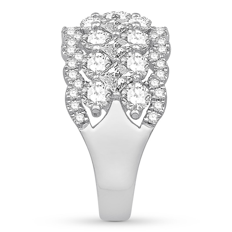 Diamond Anniversary Ring 3 ct tw Princess/Round 14K White Gold