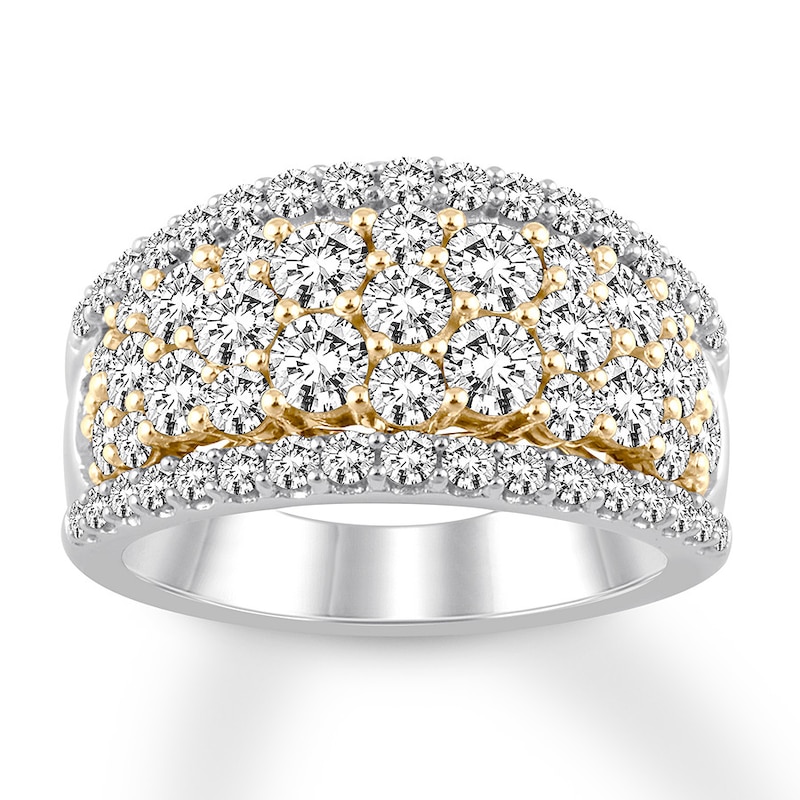 Diamond Anniversary Ring 2-1/2 ct tw Round 14K Two-Tone Gold