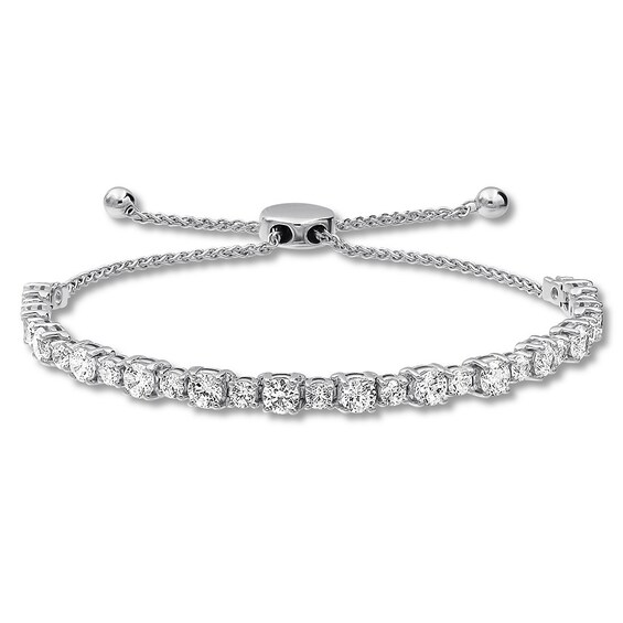Diamond Bolo Bracelet 5 carats tw Round 14K White Gold Jared