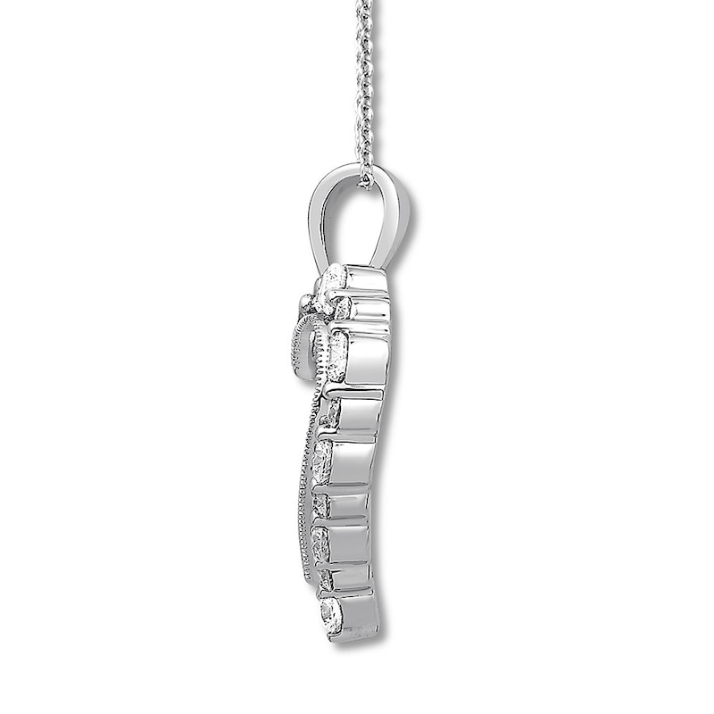 Main Image 2 of Diamond Heart Necklace 1 carat tw Round 14K White Gold