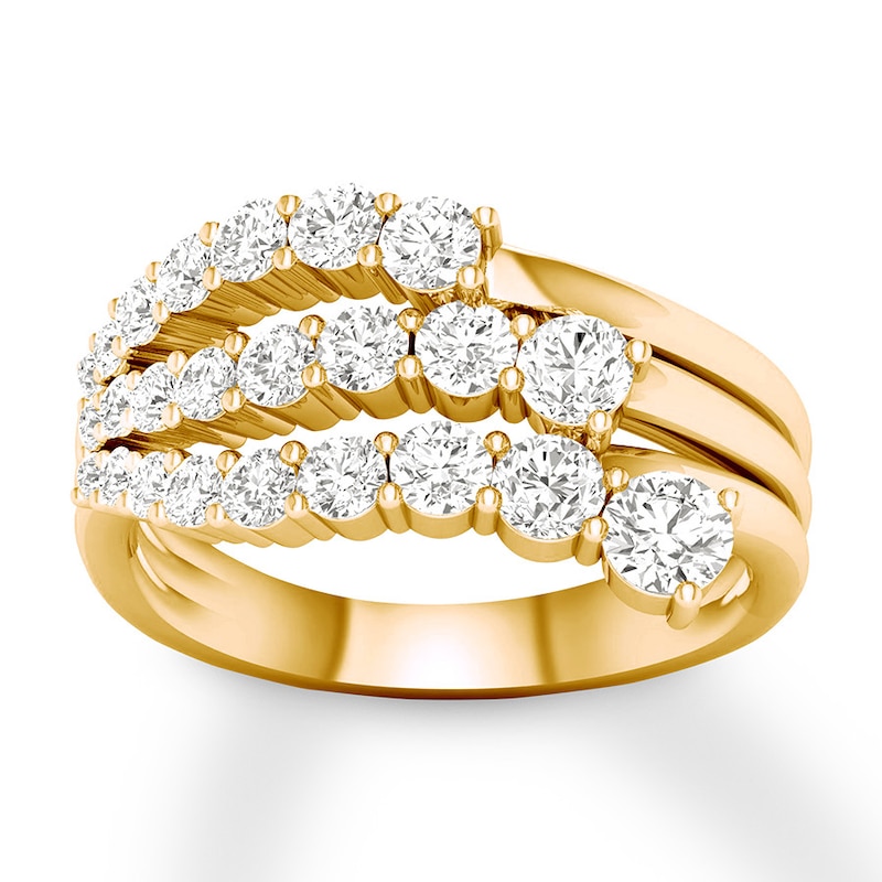 Diamond Ring 1-1/4 carat tw Round 14K Yellow Gold with 360