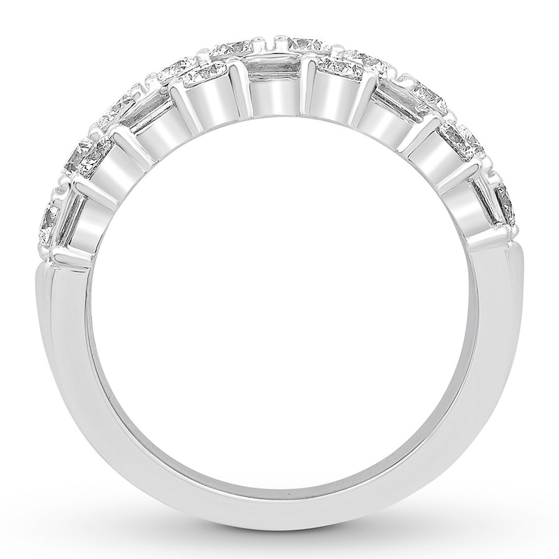 Main Image 2 of Diamond Anniversary Ring 2 carats tw Round/Baguette 14K Gold