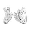 Thumbnail Image 3 of Diamond Hoop Earrings 1 carat tw Round 14K White Gold