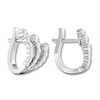 Thumbnail Image 4 of Diamond Hoop Earrings 1 carat tw Round 14K White Gold