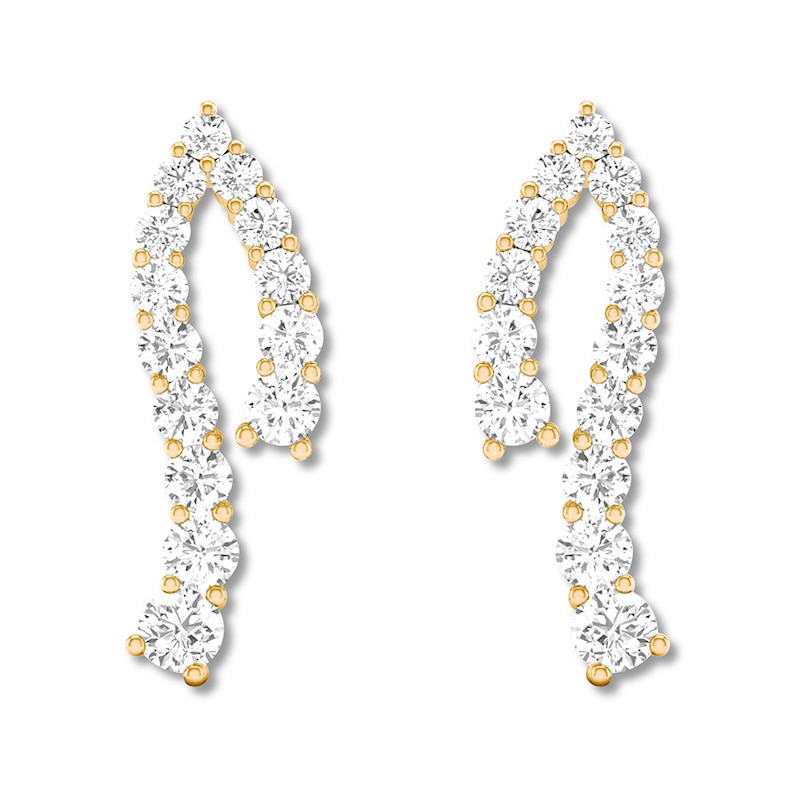 Diamond Earrings 1-1/4 ct tw Round 14K Yellow Gold