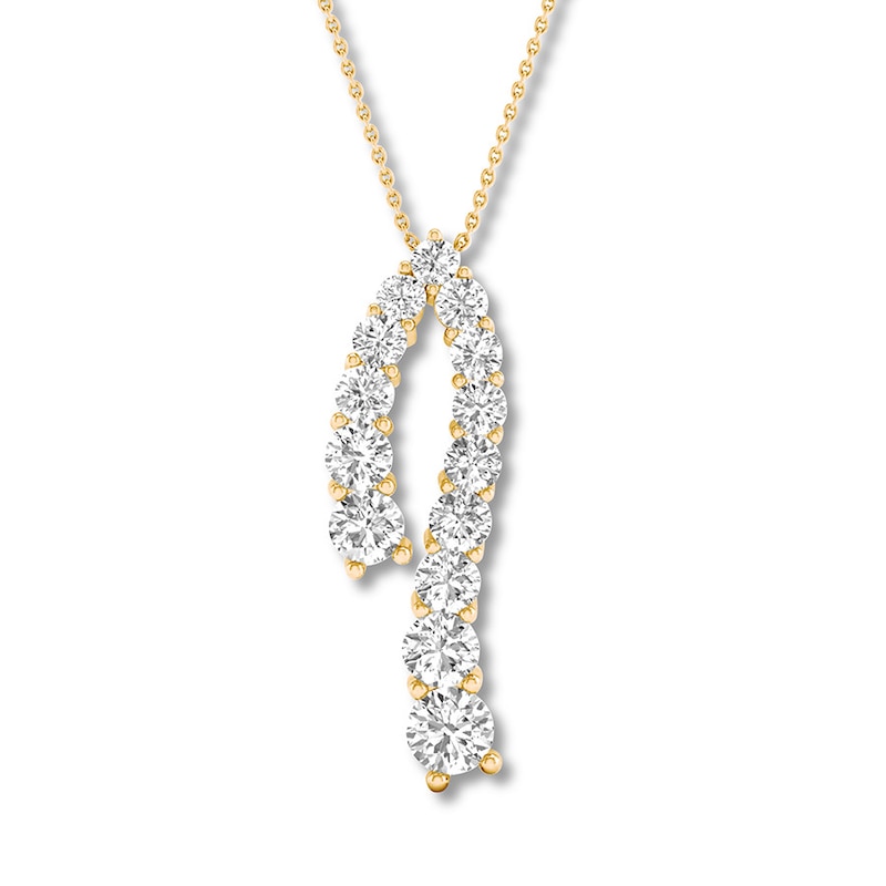 Diamond Necklace 1 carat tw Round 14K Yellow Gold