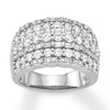 Thumbnail Image 1 of Diamond Anniversary Ring 2 ct tw Round/Baguette 14K White Gold
