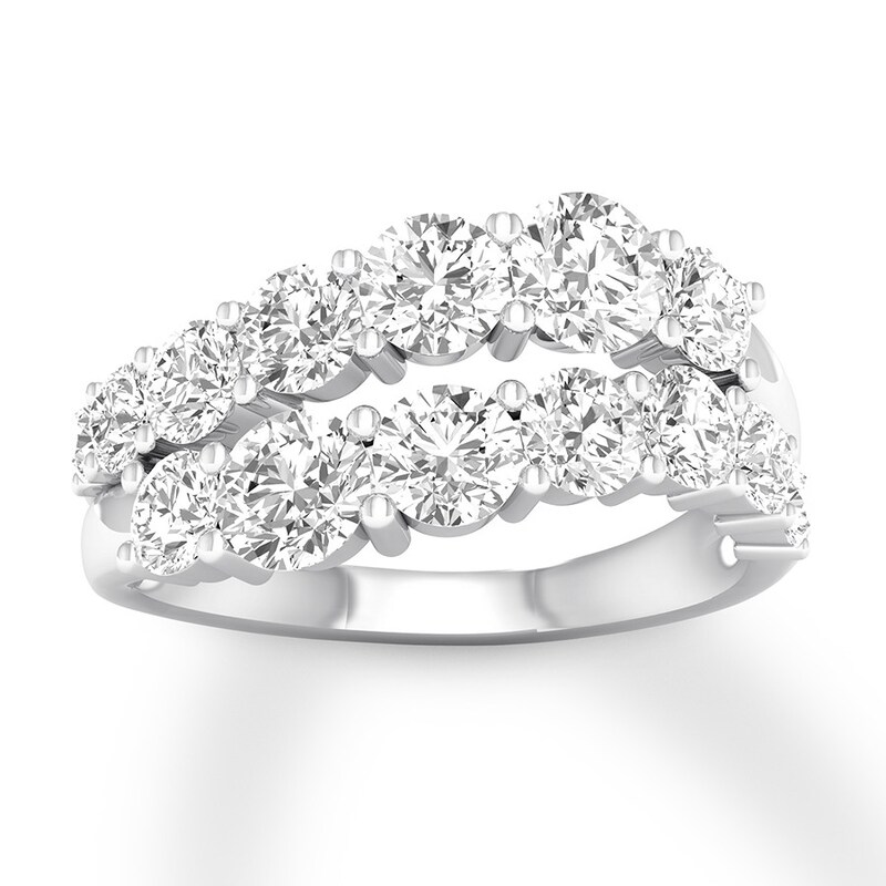 Diamond Ring 2-1/2 carats tw Round 14K White Gold