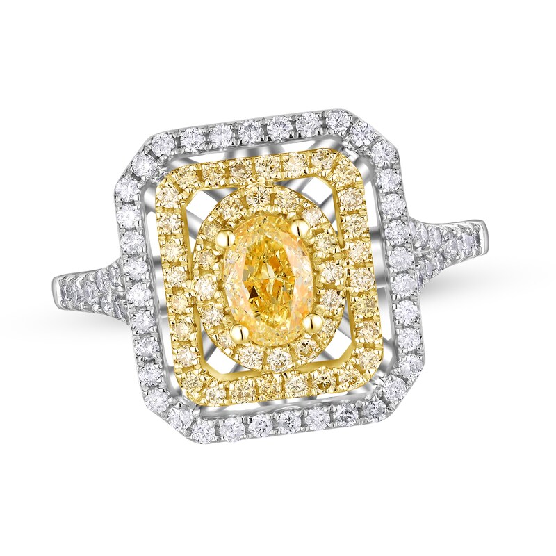 Main Image 1 of Diamond Ring 7/8 ct tw Round/Oval 14K Two-Tone Gold