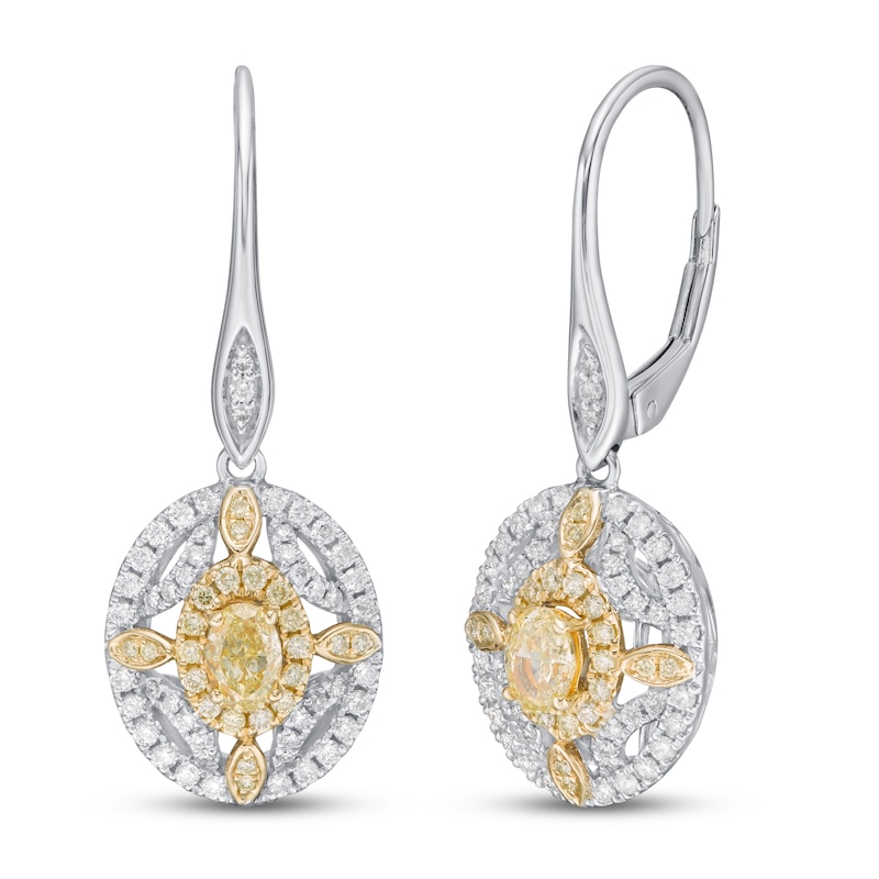 Main Image 1 of Diamond Earrings 7/8 ct tw Round 14K White Gold