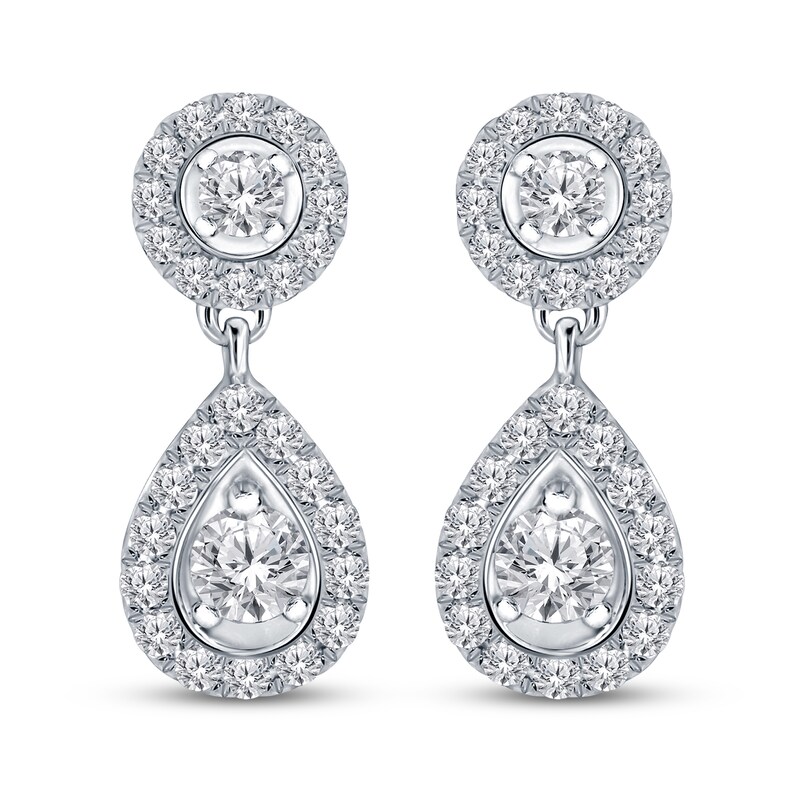 Diamond Earrings 1 ct tw Round 14K White Gold