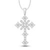 Thumbnail Image 0 of Diamond Necklace 1-1/2 ct tw Round/Baguette 14K White Gold