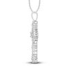 Thumbnail Image 1 of Diamond Necklace 1-1/2 ct tw Round/Baguette 14K White Gold