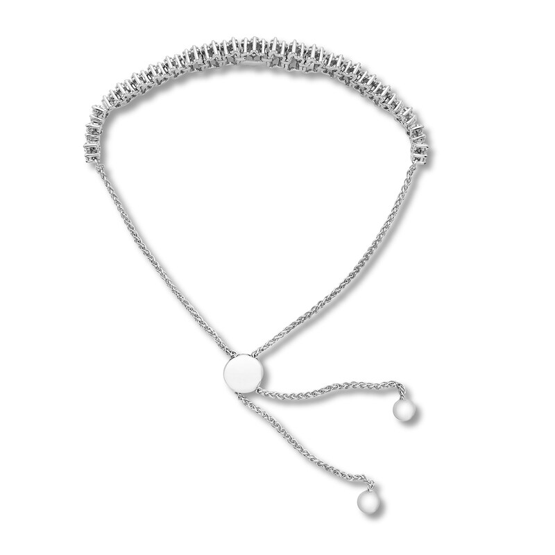 White gold diamond bolo bracelet Clearance