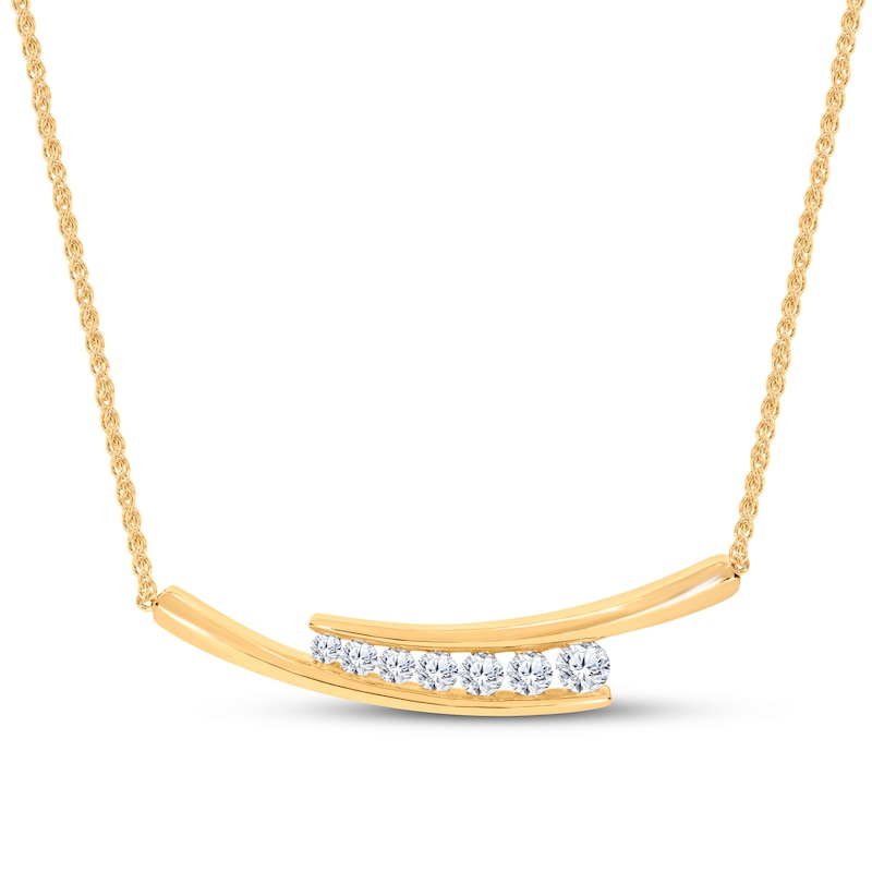 Main Image 1 of Diamond Necklace 1 ct tw Round 14K Yellow Gold