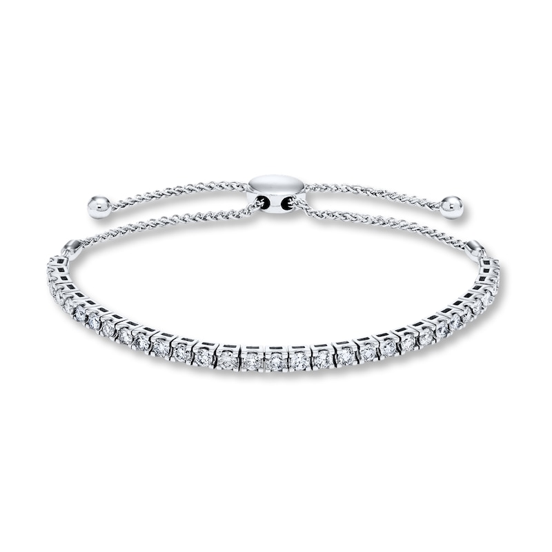 Main Image 1 of Diamond Bolo Bracelet 2 ct tw Round 14K White Gold