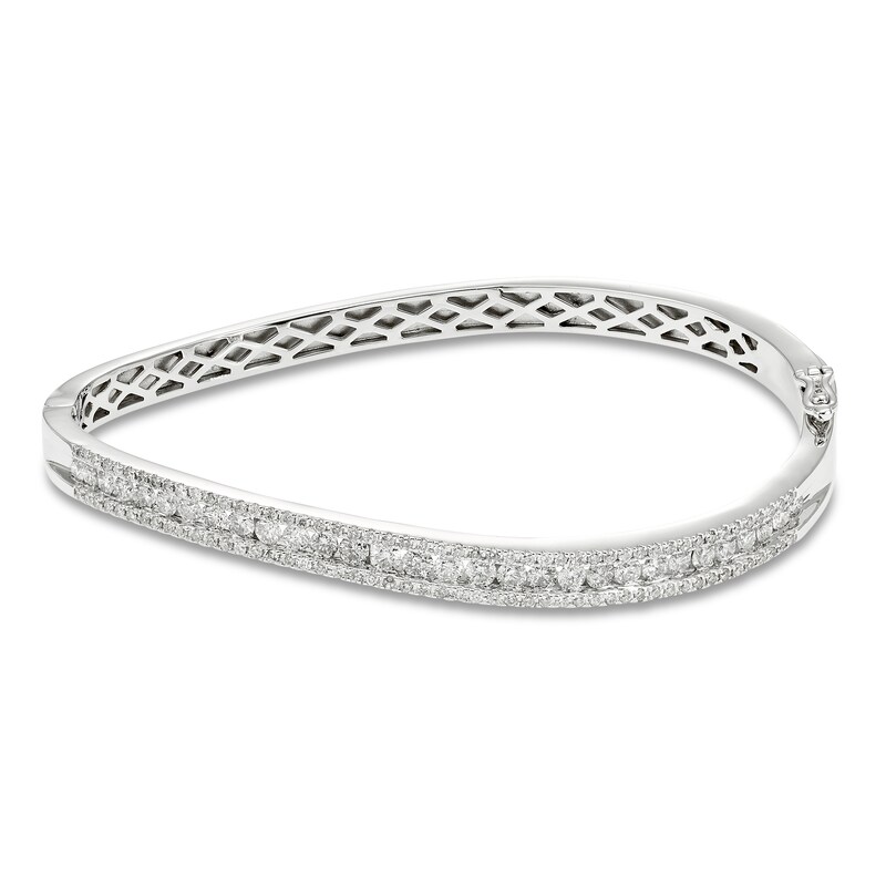 Main Image 1 of Diamond Bangle 2 ct tw Round 14K White Gold