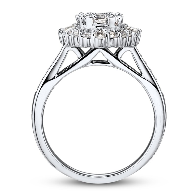 Diamond Ring 1 ct tw Baguette/Round 14K White Gold