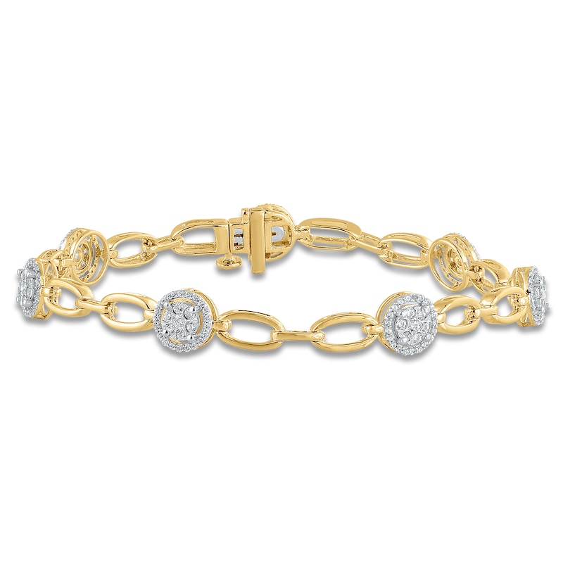 Diamond Bracelet 1 ct tw Round 10K Two-Tone Gold