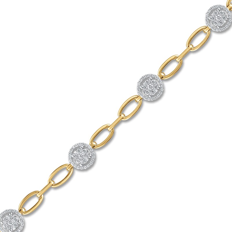 Diamond Bracelet 1 ct tw Round 10K Two-Tone Gold