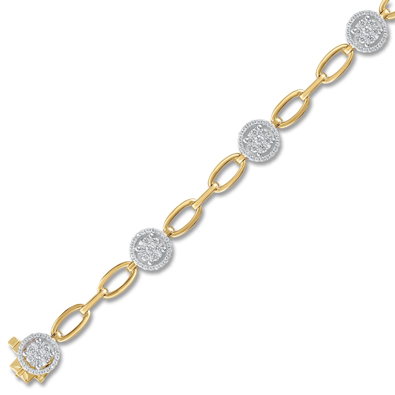 Diamond Bracelet 1 ct tw Round 10K Two-Tone Gold