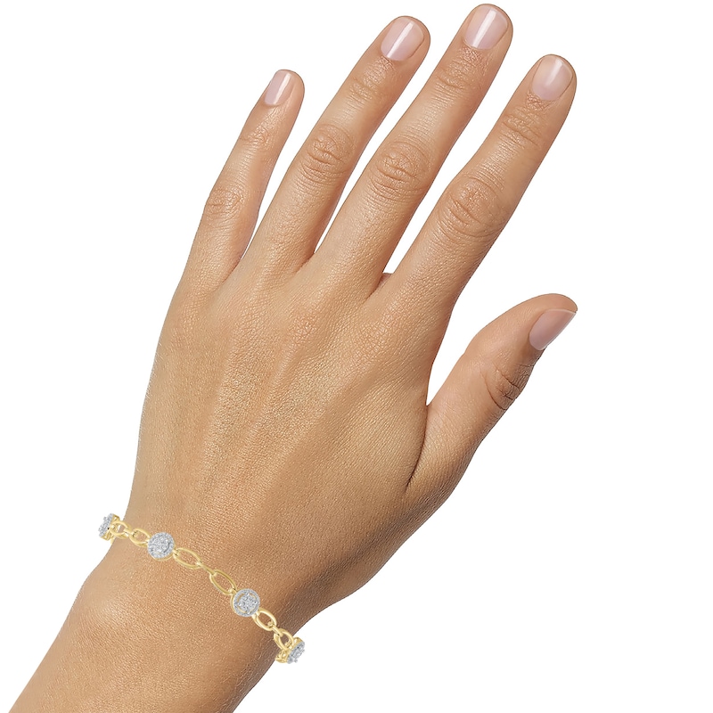 Diamond Bracelet 1 ct tw Round 10K Two-Tone Gold