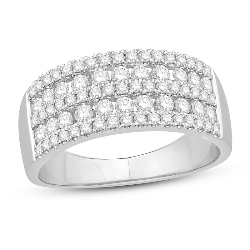 Diamond Anniversary Ring 1 ct tw Round 14K White Gold