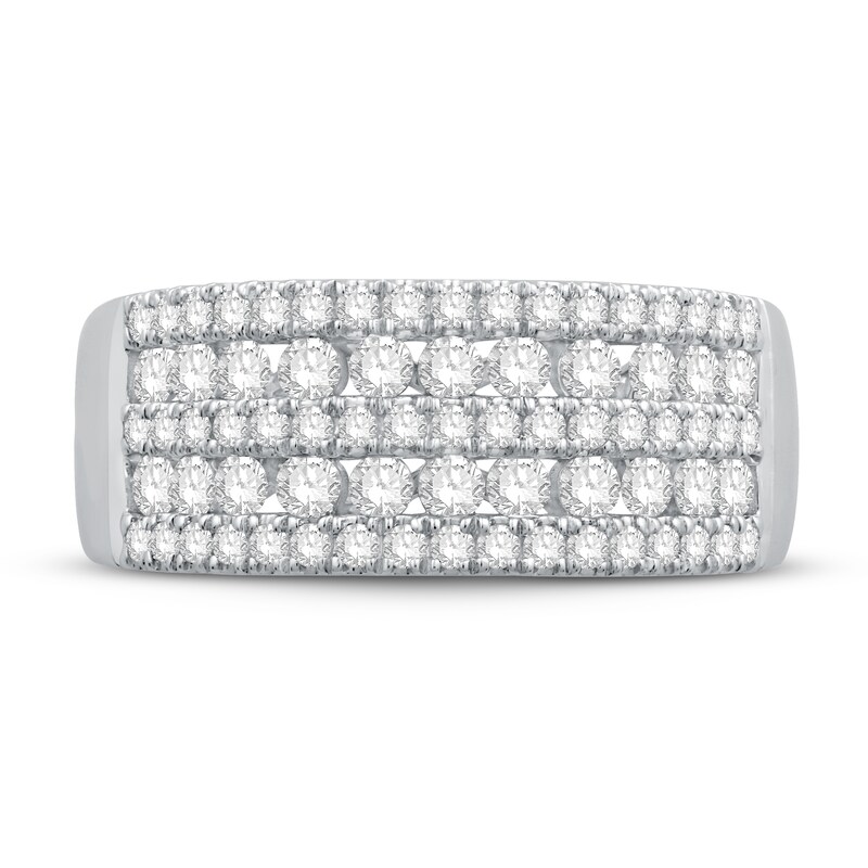 Main Image 3 of Diamond Anniversary Ring 1 ct tw Round 14K White Gold