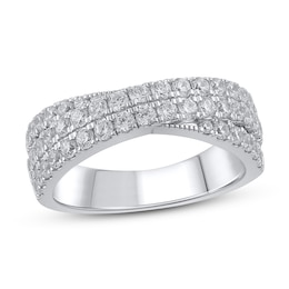 Diamond Anniversary Ring 1 ct tw Round 14K White Gold