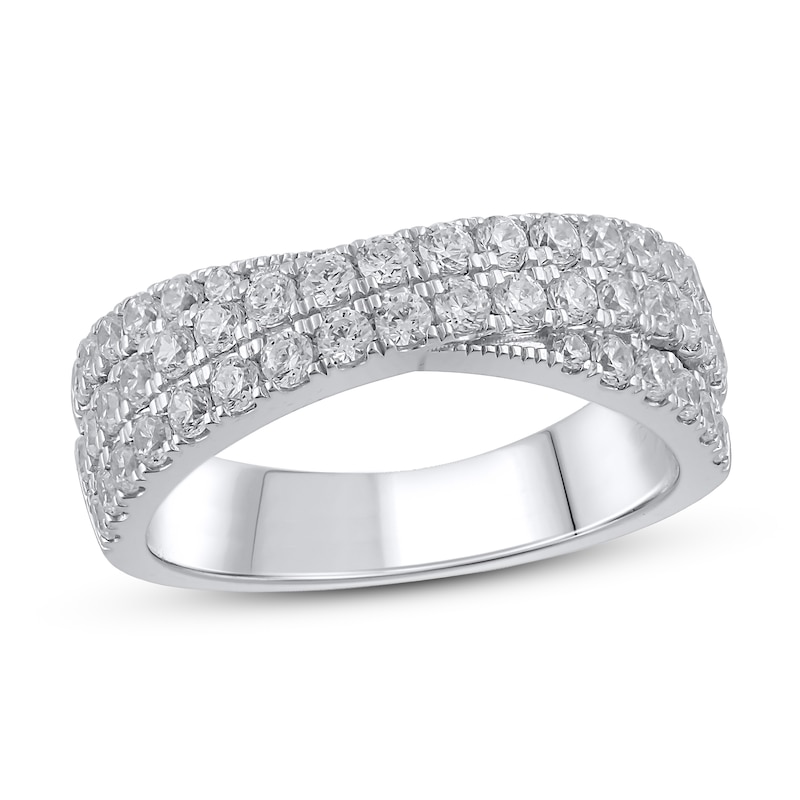 Diamond Anniversary Ring 1 ct tw Round 14K White Gold