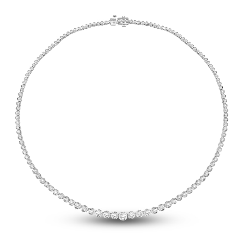 Main Image 1 of Diamond Tennis Necklace 7 ct tw Round 14K White Gold
