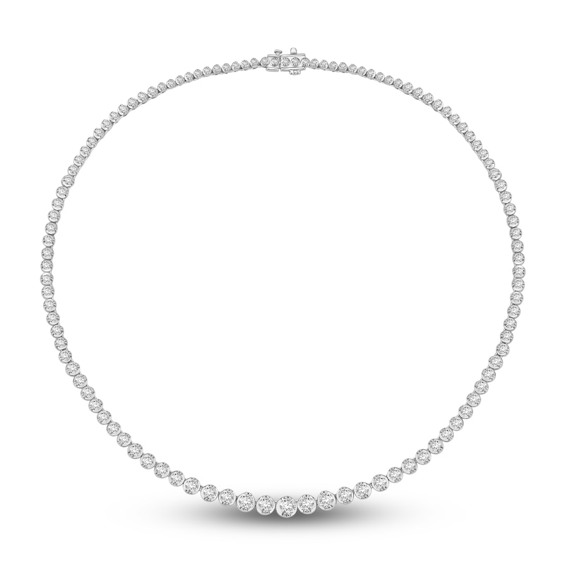 Main Image 1 of Diamond Tennis Necklace 10 ct tw Round 14K White Gold