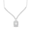 Thumbnail Image 1 of Diamond Necklace 1-1/2 ct tw Round/Baguette 14K White Gold