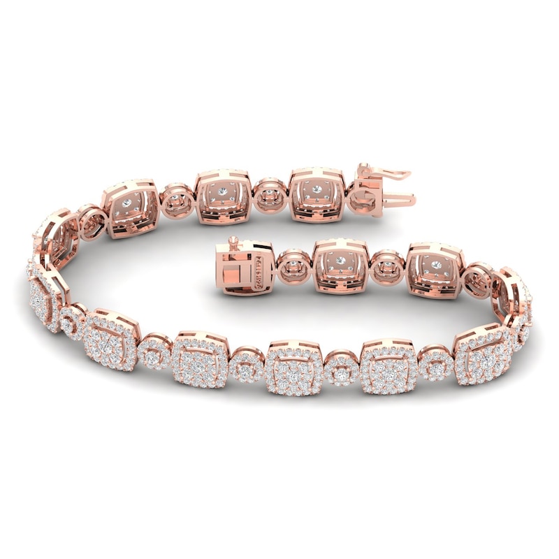 Diamond Bracelet 4 ct tw Round 10K Rose Gold