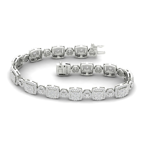 Diamond Bracelet 4 ct tw Round 10K White Gold