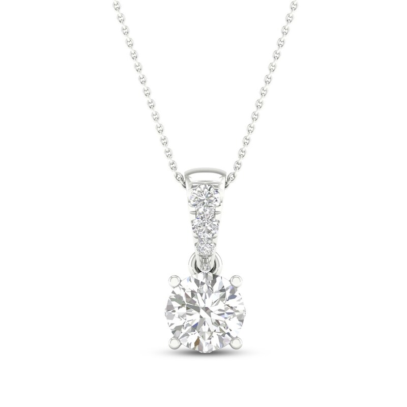 Certified Diamond Necklace 1/ ct tw Round 14K White Gold
