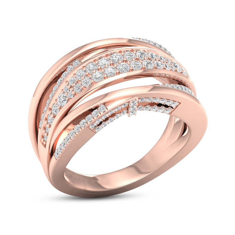 Certified Diamond Ring 5/8 ct tw Round 14K Rose Gold