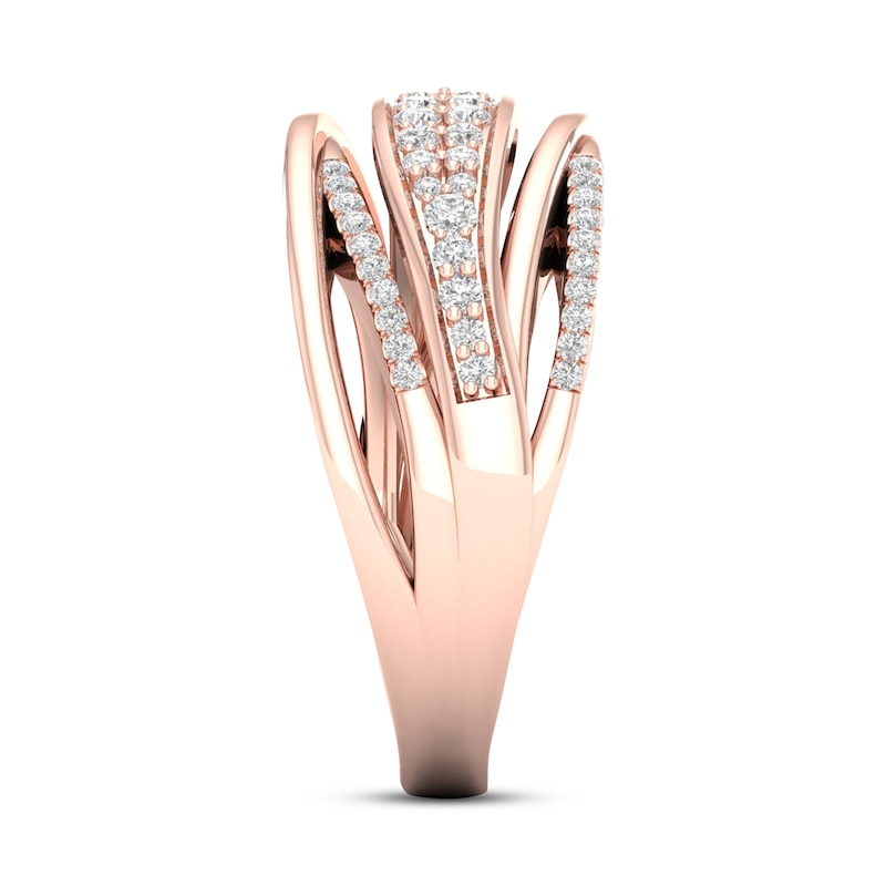 Certified Diamond Ring 5/8 ct tw Round 14K Rose Gold