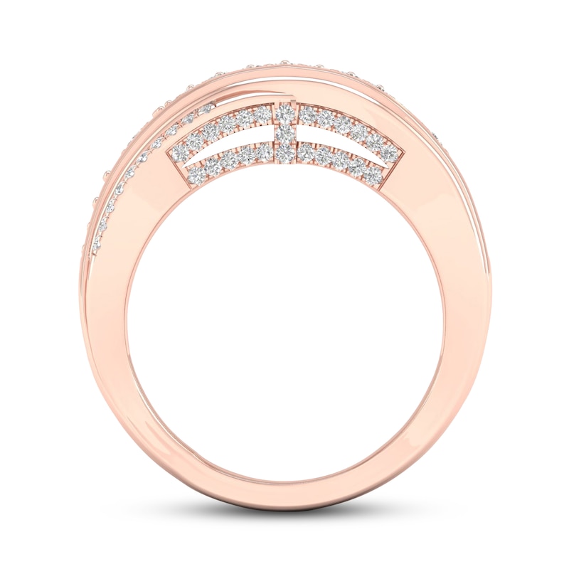 Certified Diamond Ring 5/8 ct tw Round 14K Rose Gold
