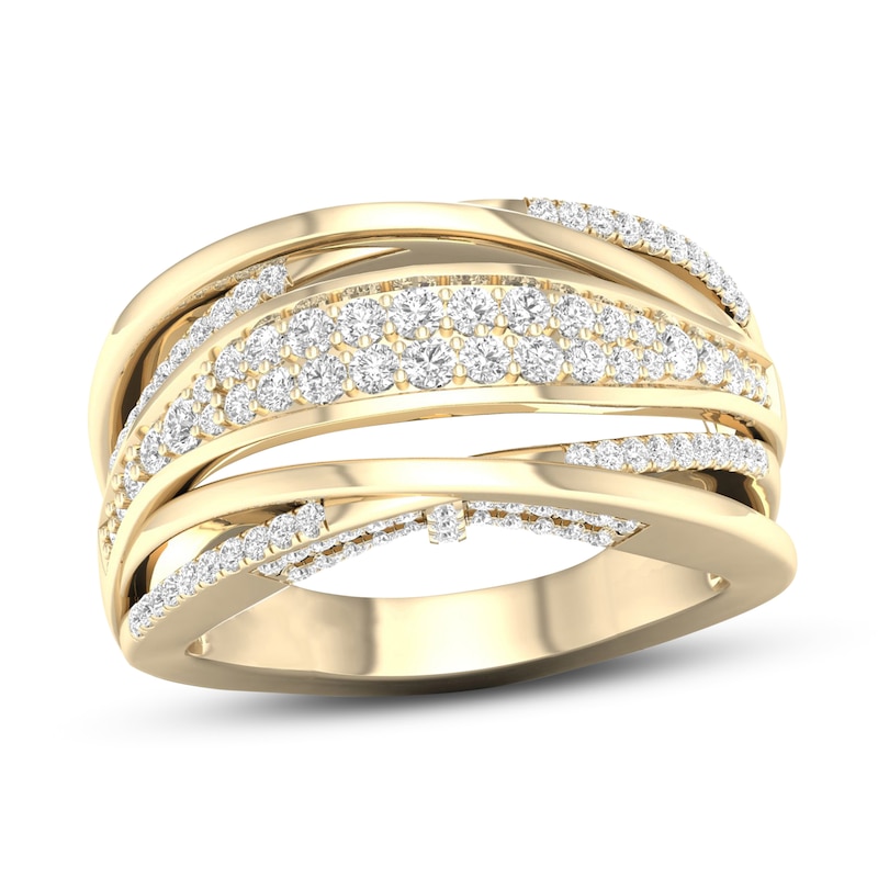 Main Image 1 of Certified Diamond Ring 5/8 ct tw Round 14K Yellow Gold