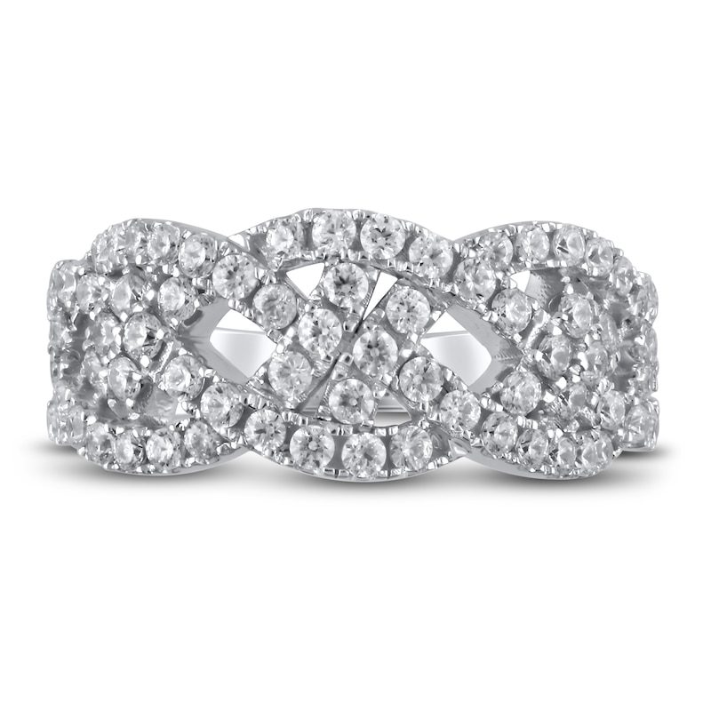 Main Image 3 of Diamond Anniversary Ring 1 ct tw Round 14K White Gold