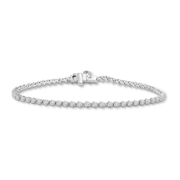 Diamond Tennis Bracelet 3 ct tw Round 14K White Gold 7.25"