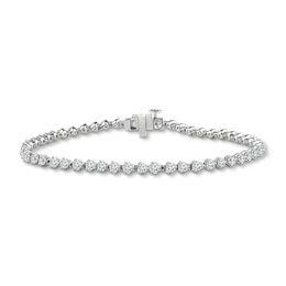 Diamond Tennis Bracelet 4 ct tw Round 14K White Gold 7.25"