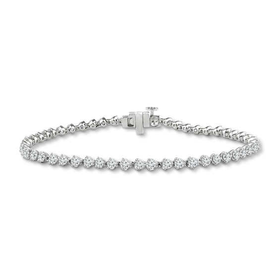 Jared Signature Diamond Tennis Bracelet 4 ct tw Round 14K White Gold 7.25"