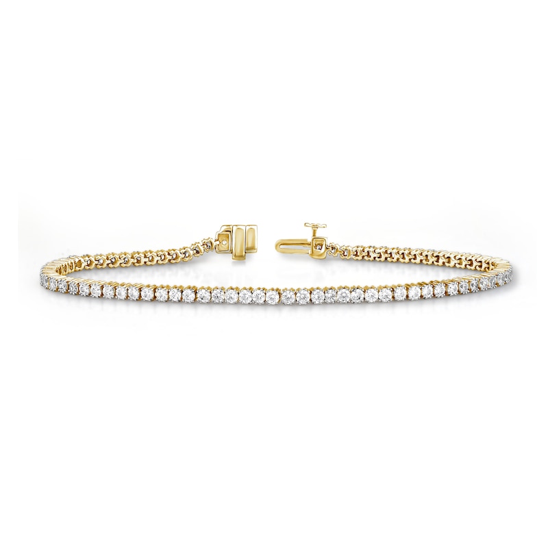 Main Image 1 of Diamond Tennis Bracelet 3 ct tw Round 14K Yellow Gold 7.25"