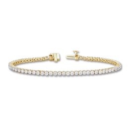 Diamond Tennis Bracelet 4 ct tw Round 14K Yellow Gold 7.25"