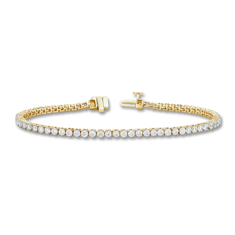 Main Image 1 of Diamond Tennis Bracelet 4 ct tw Round 14K Yellow Gold 7.25"