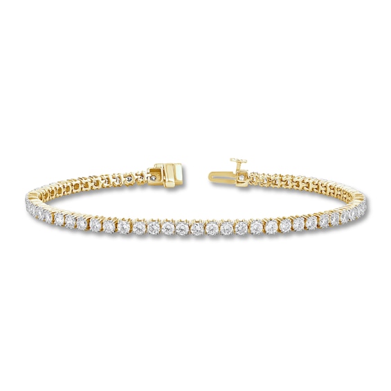 Jared Signature Diamond Tennis Bracelet 5 ct tw Round 14K Yellow Gold 7.25"